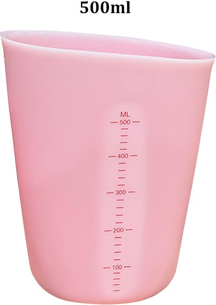 Pembe 500ML 1 Adet 500ML / 250ML Pişirme Sınıfı Silika Jel Ölçme Kabı Ölçekli Yumuşak Süt Bardağı Sıvı Macun Fincan Pişirme Araçları Çevre Dostu (Yurt Dışından)