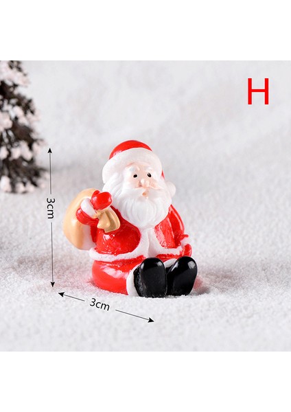Style4 H Mini Reçine Noel Dekorasyon Noel Baba Kardan Adam Ağacı Mikro Peyzaj Modeli Diy Minyatür Bahçe Figürleri Ev Dekorasyon (Yurt Dışından)