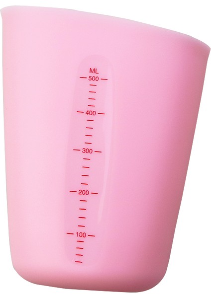 Pembe 500ML 1 Adet 500ML / 250ML Pişirme Sınıfı Silika Jel Ölçme Kabı Ölçekli Yumuşak Süt Bardağı Sıvı Macun Fincan Pişirme Araçları Çevre Dostu (Yurt Dışından)