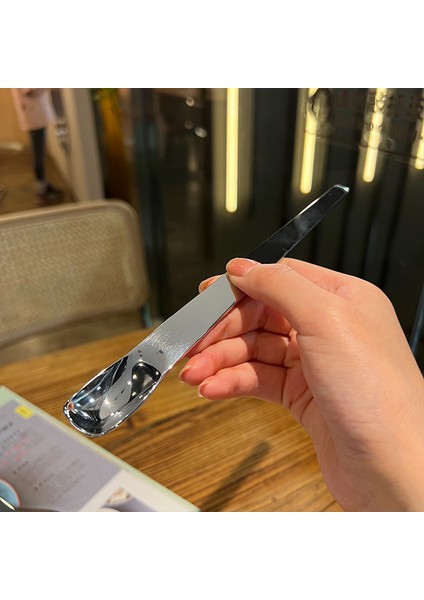Işık L Iskandinav Tarzı Kaşık 18/10 Paslanmaz Çelik Kare Kafa Tatlı Kaşığı Çay Kahve Kaşığı Yoğurt Buz Tatlı Uzun Saplı Kaşık Cu (Yurt Dışından)