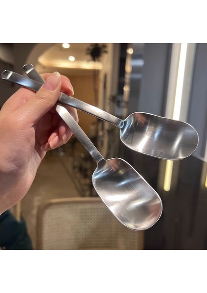 Işık L Iskandinav Tarzı Kaşık 18/10 Paslanmaz Çelik Kare Kafa Tatlı Kaşığı Çay Kahve Kaşığı Yoğurt Buz Tatlı Uzun Saplı Kaşık Cu (Yurt Dışından) indirimleri
