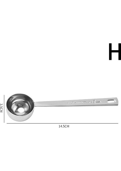 SLIVER-15ML Paslanmaz Çelik Ölçüm Kaşığı Metal Yuvarlak Kafa Uzun Saplı Ölçüm Kepçesi Kuru ve Sıvı Kullanımı Mutfak Pişirme Araçları (Yurt Dışından)