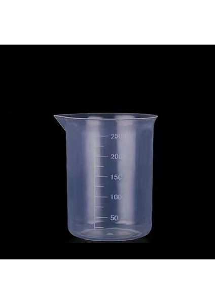 250ML Şeffaf Ölçüm Bardak Mutfak Laboratuvarı Test Kabı Ölçekli 50/100/150/200/250/500/1000ML Şeffaf Plastik Karıştırma Bardakları (Yurt Dışından)