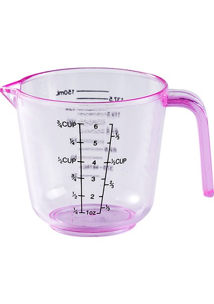 150ML Pembe 150/300/600/1000ML Şeffaf Ölçekli Ölçüm Kabı Mutfak Pişirme Aletleri Dereceli Dökme Ağzı Abs Görsel Ölçekli Ölçüm Kabı (Yurt Dışından)