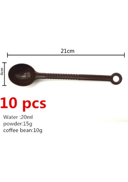 10 Adet Kahverengi 21CM 10 ADET100 Adet 10G Plastik Uzun Saplı Ölçü Kaşığı Süt Tozu Espresso Kepçesi Pişirme Kahve Süt Çay Ölçer Pişirme Aracı (Yurt Dışından)