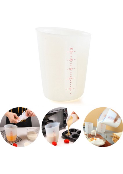 Büyük 1 Adet 250/500ML Silikon Ölçüm Kabı Çift Ölçekli Yumuşak Ölçüm Kabı Süt Kabı Pişirme Aletleri El Yapımı Mutfak Ölçüm Kabı (Yurt Dışından) fiyatları