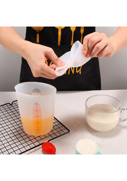 Büyük 1 Adet 250/500ML Silikon Ölçüm Kabı Çift Ölçekli Yumuşak Ölçüm Kabı Süt Kabı Pişirme Aletleri El Yapımı Mutfak Ölçüm Kabı (Yurt Dışından) modelleri