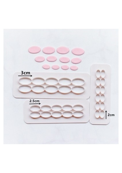 Oval-3 Adet 3 Adet Polimer Kil Alet Plastik Kesme Kalıpları Altıgen/yuvarlak/kare/balık Pulları Geometrik Şekil Tasarımcı Kendin Yap Küpe Çömlek Aletleri (Yurt Dışından)
