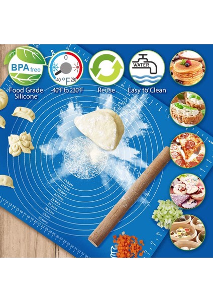 29X26CM Pembe 29/40/50/64CM Ölçekli Silikon Pişirme Matı Sayfası Hamur Açma Matı Yapışmaz Makaron Pizza Hamur Yoğurma Pedi Mutfak Aletleri (Yurt Dışından) indirimleri