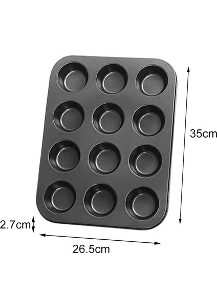 12 Bardak Gri 3 Boyutlu Fırın Tepsisi6/12/24 Delikli Tart Kalıbı Yapışmaz Kıymalı Puding Turta Tepsisi Pişirme Kabı Muffin Kupası Puding Yuvarlak Kalıp Kek Aletleri (Yurt Dışından) indirimleri