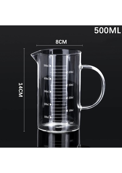 500ML Cam Ölçüm Kabı Şeffaf Cam Süt Kupası Büyük Sıvı Ölçüm Sürahisi Mutfak Ölçüsü ile Pişirme Pişirme Için Mutfak Gereçleri (Yurt Dışından)