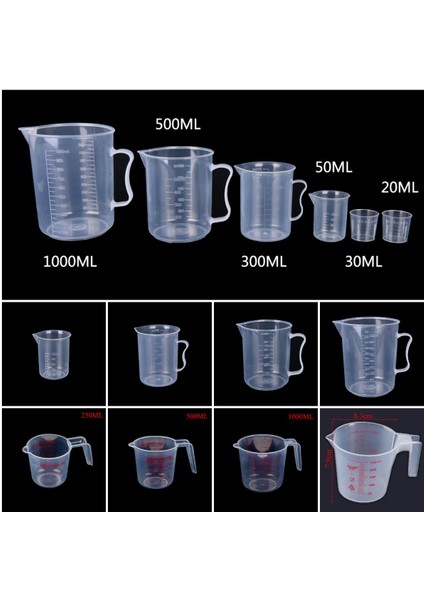 500ML 30ML-1000ML Plastik Ölçekli Ölçüm Kabı Mutfak Pişirme Için Ölçüm Aletleri Mutfak Alet Aksesuarları Ölçme Gıda Pişirme Kapları (Yurt Dışından)