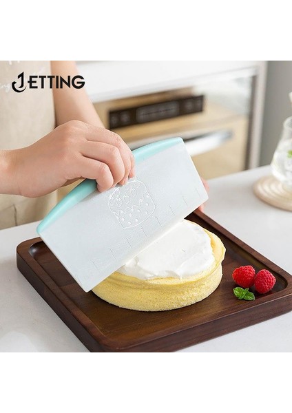 Resimdeki Gibi 9 Inç Pasta Kesici Plastik Kek Spatulaları Ölçüm Ölçeğiyle Hamur Kazıyıcı Tereyağı Bıçağı Ekmek Pizza Fondan Kendin Yap Pişirme Araçları (Yurt Dışından)