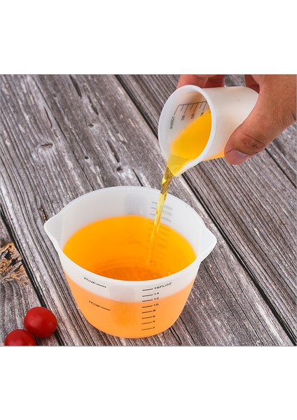 500ML 10/100/250/500ML Gıda Sınıfı Silikon Ölçüm Kabı Mutfak Kek Pişirme Ölçme Karıştırma Kabı Aracı (Yurt Dışından)
