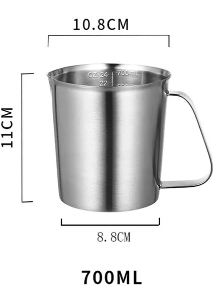 1000ML Ölçme Ölçme Paslanmaz 2000ML Çelik Çelik Pişirme Sütü 304 Paslanmaz Bardak Ölçeği Bardak Kaşık Çay Kalınlaşmış Mutfak Fincan (Yurt Dışından)