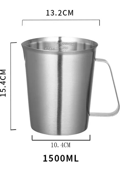 1000ML Ölçme Ölçme Paslanmaz 2000ML Çelik Çelik Pişirme Sütü 304 Paslanmaz Bardak Ölçeği Bardak Kaşık Çay Kalınlaşmış Mutfak Fincan (Yurt Dışından)