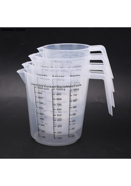 50ML 20/30/50/100/400/600/800/1000ML Plastik Ölçme Dereceli Sürahi Bardak Mutfak Pişirme Pişirme Aracı Ölçeği ile Ölçme Sürahileri (Yurt Dışından)