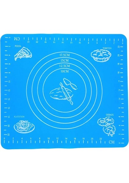 Mavi 26X29 cm Silikon Mat Mutfak Yoğurma Hamur Pişirme Mat Hamur Pasta Yapışmaz Pedler Araçları Aksesuarları Pişirme Aracı Bakeware (Yurt Dışından)