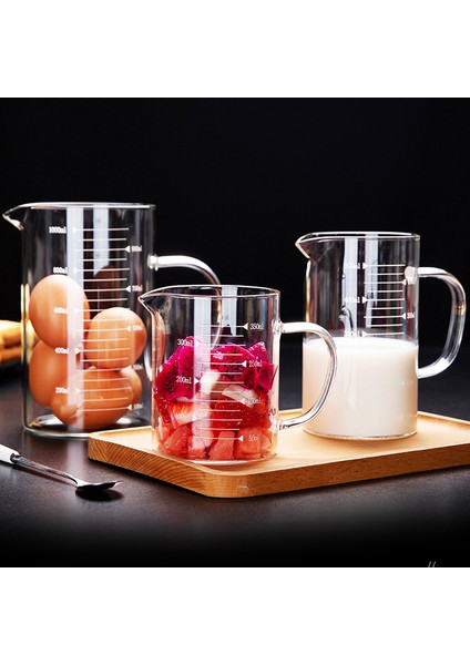 350ML Cam Ölçme Kabı 350ML 500ML 1000ML Kek Kapları Ölçme Sürahisi Suyu Süt Bardağı Un Sıvı Ölçü Kabı Ölçekli Mutfak Aletleri (Yurt Dışından)