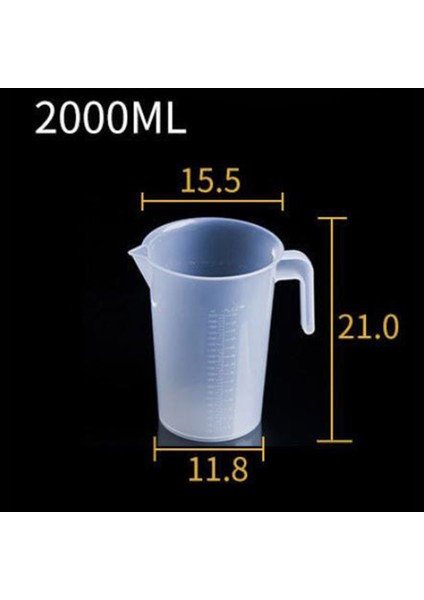 2000ML Plastik Ölçüm Kabı Hafif Dayanıklı Pişirme Kabı 500ML 1000ML 2000ML 5000ML Taşınabilir Ölçüm Kabı Terazi Araçları (Yurt Dışından)