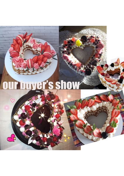 U 14 Inç Kalp Şekli Kek Kalıbı Pet Plastik Kek Dekorasyon Araçları Confeitaria Maker Faydalı Pişirme Aksesuarları 6/8/10/12/14 Inç (Yurt Dışından) modelleri