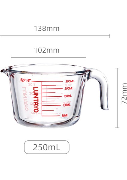 500ML Ölçüm Kabı Y Cam Ölçüm Kabı Ölçekli Yüksek Sıcaklığa Dayanıklı Ev Gıda Sınıfı Mutfak Pişirme Yumurta Çırpma Kabı (Yurt Dışından)