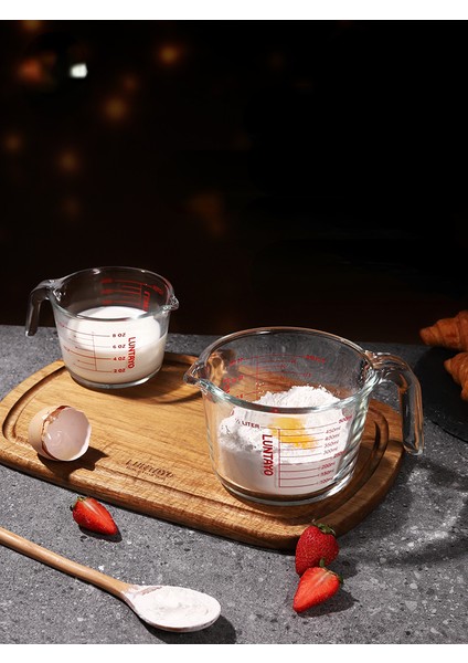 500ML Ölçüm Kabı Y Cam Ölçüm Kabı Ölçekli Yüksek Sıcaklığa Dayanıklı Ev Gıda Sınıfı Mutfak Pişirme Yumurta Çırpma Kabı (Yurt Dışından)