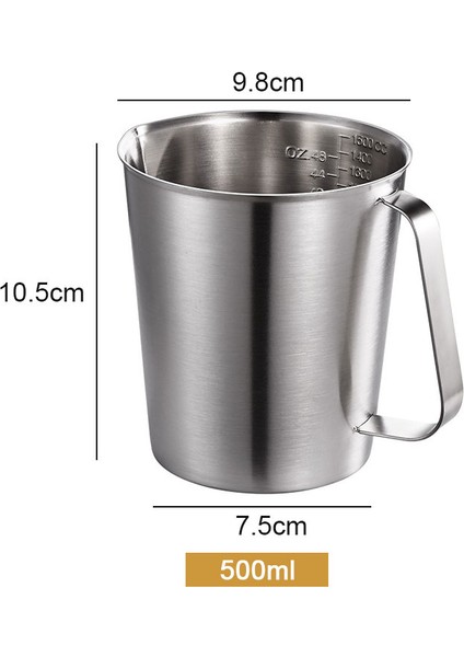 10 7 7 5cm 9cm 304 Kalın Paslanmaz Çelik Ölçüm Fincan Ölçeği Süt Çay Kupa Mutfak Pişirme Ölçüm Araçları (Yurt Dışından)
