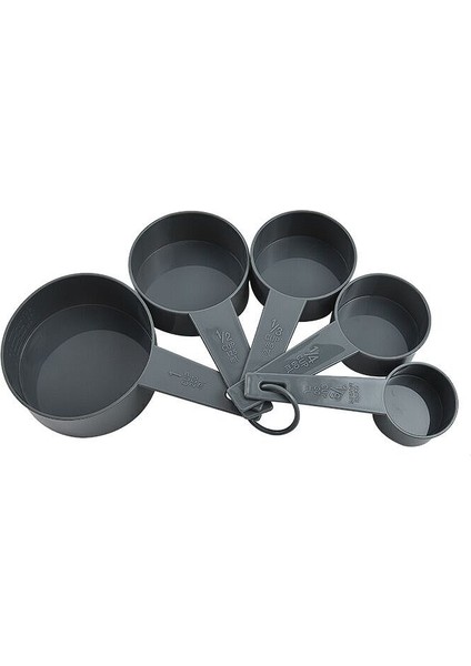 5 Adet Fincan Gri 5/10 Adet Ölçekli Ölçüm Kaşığı Çay Kaşığı Çok Amaçlı Kaşık Kek Pişirme Un Gıda Ölçüm Kabı Ev Mutfak Pişirme Araçları (Yurt Dışından)