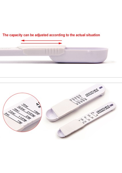 Açık Gri Ayarlanabilir Ölçüm Kaşığı Yaratıcı Çift Uçlu Ayarlanabilir Ölçekli Ölçüm Kaşığı Pişirme Pişirme Kahve Şeker Tuz Tozu (Yurt Dışından) indirimleri