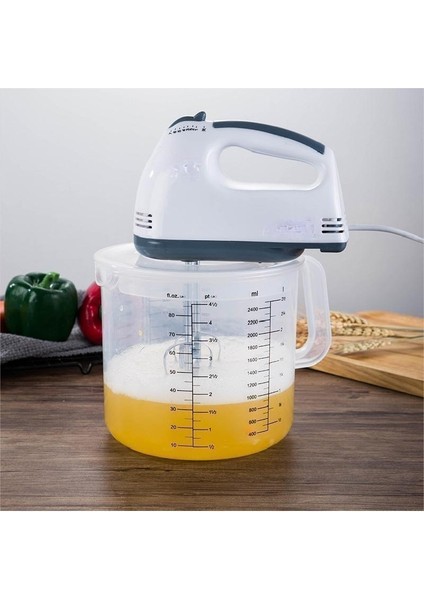 Beyaz Şeffaf Plastik Karıştırma Kabı 2.5l Pişirme Ölçme Kabı Ölçeği Kapaklı Karıştırma Kabı (Yurt Dışından) fiyatları