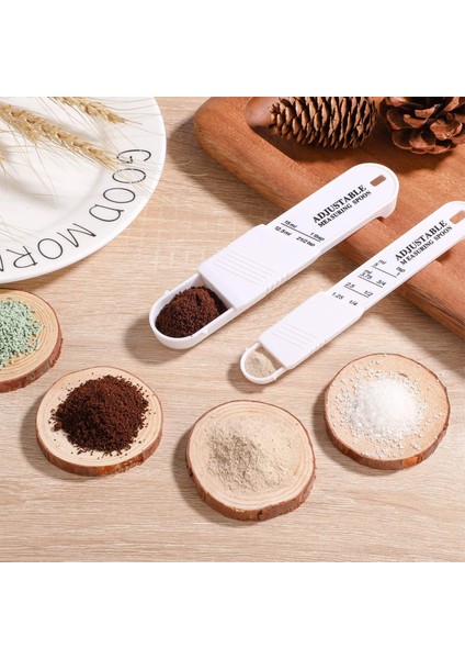 Siyah Renk 2 Adet Ayarlanabilir Plastik Ölçü Terazi Baharat Dozaj Gereçleri Pişirme Ölçme Kaşığı Mutfak Alet ve Aksesuarları (Yurt Dışından) fırsatları