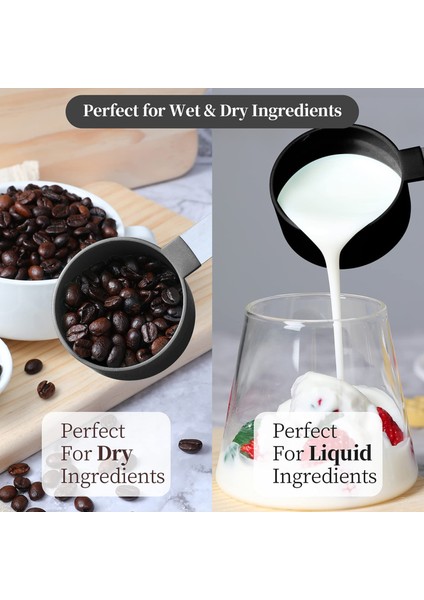 Siyah 1 Takım 4/8 Adet Ölçekli Ölçüm Kaşığı Çay Kaşığı Çok Amaçlı Kahve Şeker Kepçe Kek Pişirme Un Gıda Fincan Ev Mutfak Pişirme Araçları (Yurt Dışından) modelleri