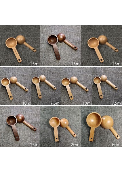 05 Ahşap Ölçü Kaşığı Mutfak Ölçü Kaşıkları Kısa Saplı Çay Kahve Kepçesi Şeker Baharat Ölçü Kaşığı Pişirme Ölçü Aletleri (Yurt Dışından) indirimleri