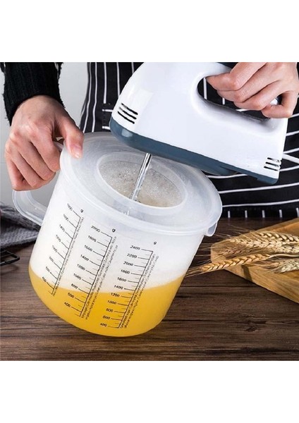 Beyaz Şeffaf Plastik Karıştırma Kabı 2.5l Pişirme Ölçme Kabı Ölçeği Kapaklı Karıştırma Kabı (Yurt Dışından) modelleri