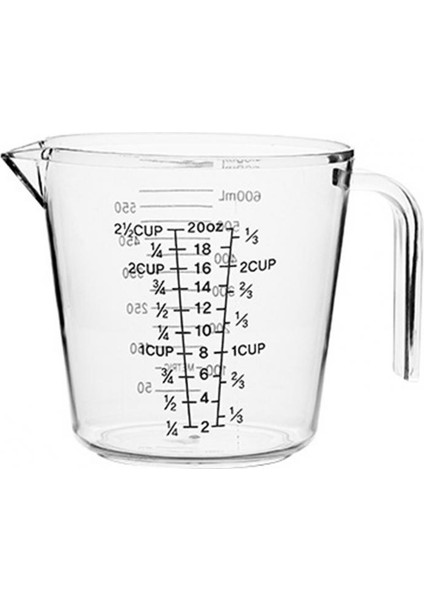 600ML 300/600/1000ML Ölçüm Kabı Şeffaf Isıya Dayanıklı Plastik Süt Su Ölçekli Ölçüm Kavanozu Mikrodalga Aracı Pişirme Için (Yurt Dışından)