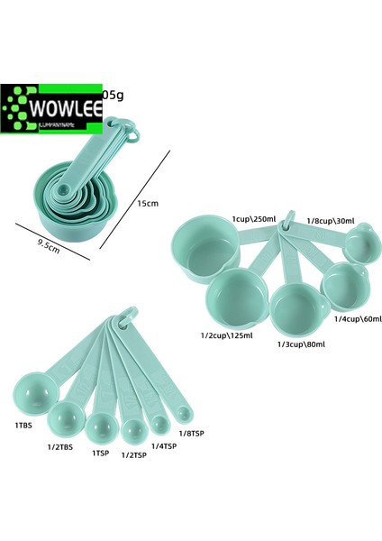Yeşil 10 Adet/takım Ölçüm Kaşıkları Renkli Plastik Ölçü Kaşığı/fincan Mutfak Süper Kullanışlı Şeker Kek Pişirme Araçları Kaşık Ölçüm Kabı (Yurt Dışından) modelleri