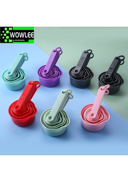 Kırmızı 10 Adet/takım Ölçüm Kaşıkları Renkli Plastik Ölçü Kaşığı/fincan Mutfak Süper Kullanışlı Şeker Kek Pişirme Araçları Kaşık Ölçüm Kabı (Yurt Dışından) fiyatları