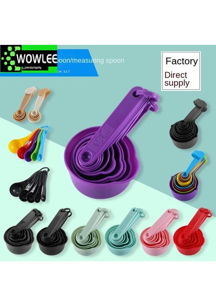 Kırmızı 10 Adet/takım Ölçüm Kaşıkları Renkli Plastik Ölçü Kaşığı/fincan Mutfak Süper Kullanışlı Şeker Kek Pişirme Araçları Kaşık Ölçüm Kabı (Yurt Dışından) fırsatları