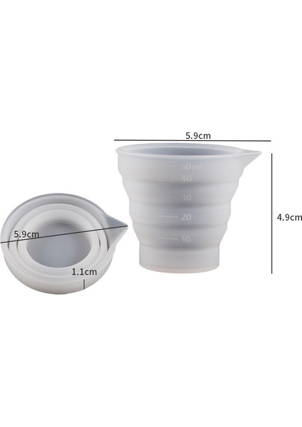 50ML-1PC-KATLANABILIR 30/50/100/125/500ML Silikon Ölçüm Kabı Şeffaf Ölçekli Diy Mutfak Pişirme Epoksi Silikon Reçine Takı Yapımı Araçları (Yurt Dışından)