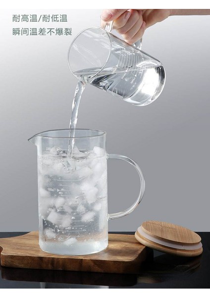 500ML Kapaksız Yüksek Sıcaklığa Dayanıklı Sıvı Ölçüm Kabı Mutfak Pişirme Ölçüm Aracı Cam Ölçekli Süt Kupası Ölçüm Kabı (Yurt Dışından)