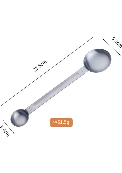 Gümüş 2 Adet 15ML + 5ml Çift Başlı Ölçüm Kaşığı Kahve Şeker Kepçe Altın Ölçüm Bardak Mutfak Ölçme Araçları Pişirme Araçları (Yurt Dışından)