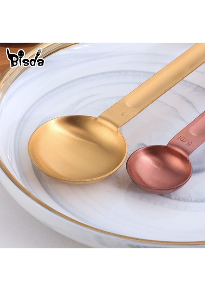 Gümüş 2 Adet 15ML + 5ml Çift Başlı Ölçüm Kaşığı Kahve Şeker Kepçe Altın Ölçüm Bardak Mutfak Ölçme Araçları Pişirme Araçları (Yurt Dışından) fiyatları