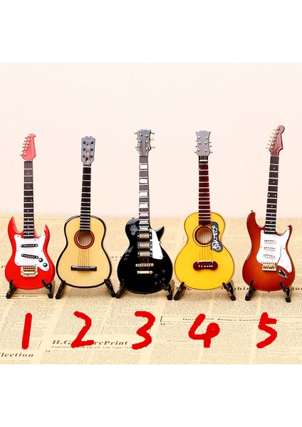 No.1 Gitar 17 cm 1/6 Ölçek Minyatür Gitar Modeli Mini Gitar Bebek Evi Için Koleksiyon Ev Dekorasyonu Min Müzikalaletler (Yurt Dışından)