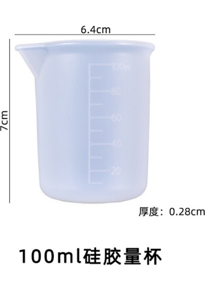 010052 Ölçekli Kendin Yap El Yapımı Alet 100 ml Tek Kullanımlık Silikon Ölçüm Kabı Fondan, Çikolata, Mum, Sabun Pişirme Aksesuarları (Yurt Dışından)