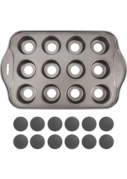 Yuvarlak 12 Bardak Yapışmaz Yuvarlak Şekilli Cheesecake Fincan Mini Kek Fırın Tepsisi Çıkarılabilir Alt Pişirme Kek Tepsisi Muffin Kalıbı (Yurt Dışından) modelleri