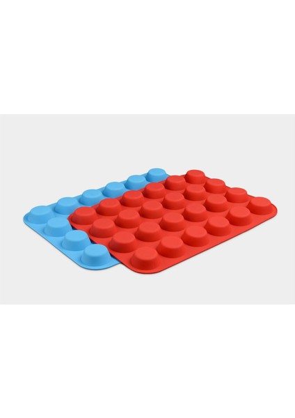 Kırmızı Bakeware 24'lü Muffin Tavası Silikon Yapışmaz Cupcake Pişirme Mutfağı (Yurt Dışından) modelleri