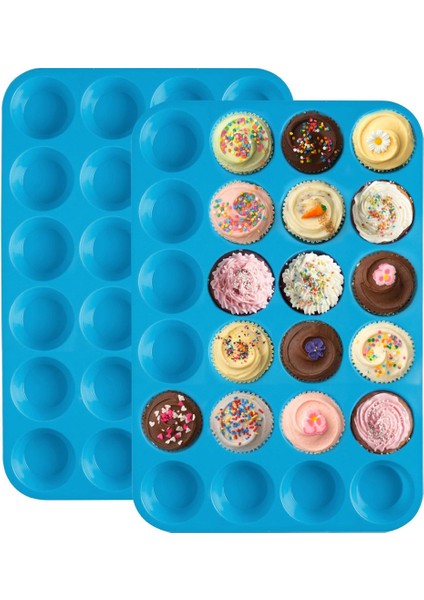 Kırmızı Bakeware 24'lü Muffin Tavası Silikon Yapışmaz Cupcake Pişirme Mutfağı (Yurt Dışından) fırsatları