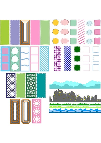 Resim 7 Ince Dalgalı Daireler Kareler Kalpler Çapraz Tarak Balık Pulları Kesme Kalıpları Kendin Yap Scrapbooking Kartlar El Sanatları Yapımı Yeni 2021 (Yurt Dışından)