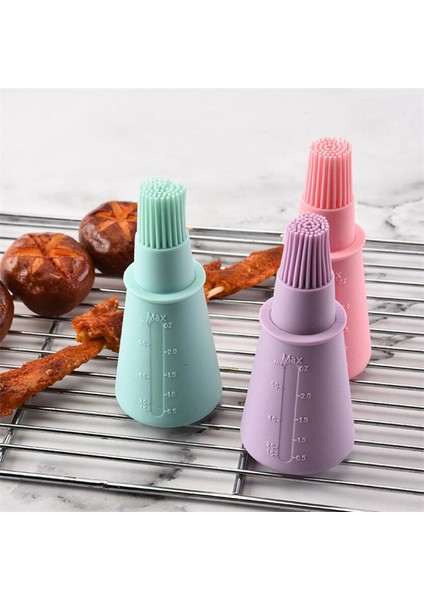 Mor Silikon Pişirme Bakeware Ekmek Pişirme Fırçaları Pasta Yağı Şişesi Barbekü Teyelleme Fırçası Aracı Fırçalar ile Ölçekli Pişirme Teyelleme Izgara (Yurt Dışından)